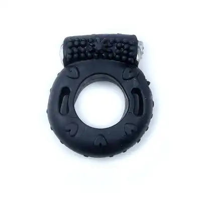 Bseries -  Vibro Cockring Black. Wibrujący żelowy pierścień erekcyjny, pojedynczy silniczek. Lekki, elastyczny. 