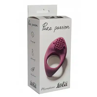 Lola - Pure Passion Wine Red. Elastyczny silikonowy pierścień na penisa ze stymulującymi wypustkami. 