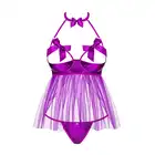 Obsessive-Delishya fioletowy babydoll i stringi S/M