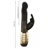 Dorcel - Baby Rabbit Black &amp; Gold 2.0 - ładowany USB, silny wibrator z króliczkiem 22 cm x 2,9 cm. 7 trybów wibracji, 3 tryby rotacji. 