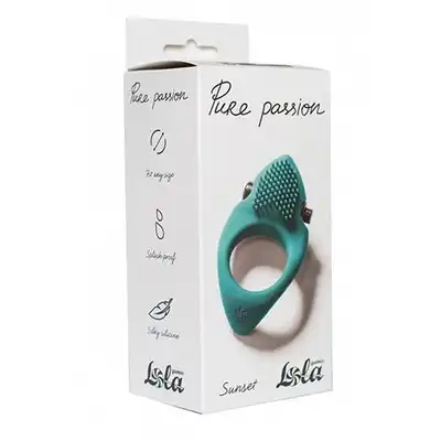 Lola - Pure Passion Sunset Green. Silikonowy pierścień na penisa. Super jedwabista powierzchnia, wypustki stymulujące. 