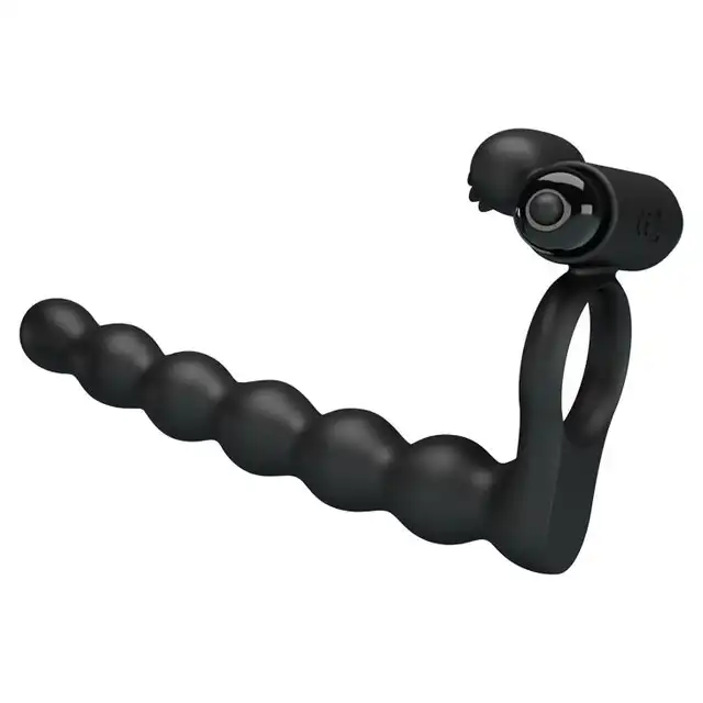 Pretty Love - Hercules Penis Sheath III. Ring erekcji z kulkami analnymi i stymulatorem łechtaczki. Potrójna stymulacja. 10 programów. Seks-maszyna.