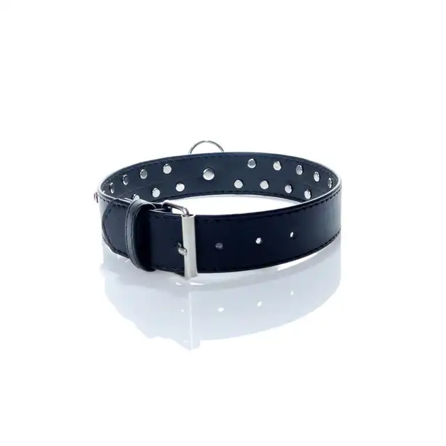 Fetish Boss Series - Collar Double Red Crystal 3 cm. Obroża z kryształkami. Prosta regulacja, wygodna szerokość.