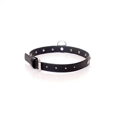Fetish Boss Series - Collar Silver Crystal 2 cm. Obroża z kryształkami. Prosta regulacja, wygodna szerokość.