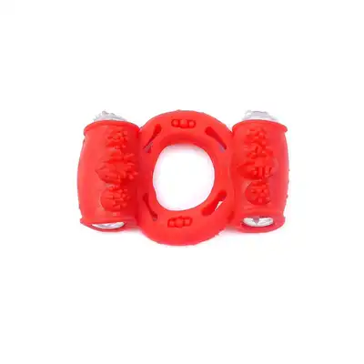 Bseries -  Vibro Cockring Double Red. Wibrujący żelowy pierścień erekcyjny z dwoma silniczkami. Nowość!