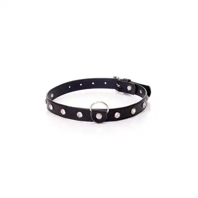 Fetish Boss Series - Collar Silver Crystal 2 cm. Obroża z kryształkami. Prosta regulacja, wygodna szerokość.