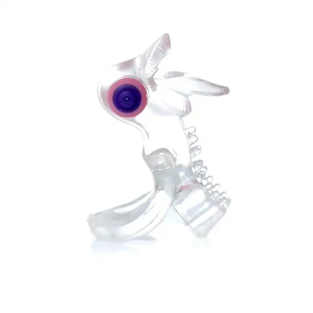 Bseries - Pierścień z mocno wibrującym języczkiem -Tongue Vibro Cockring Clear 
