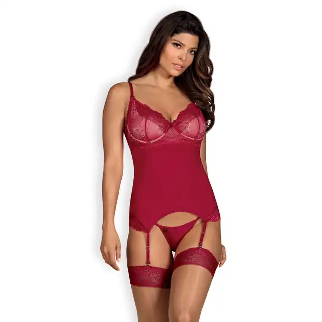 Obsessive-Rosalyne czerwony gorset i stringi S/M