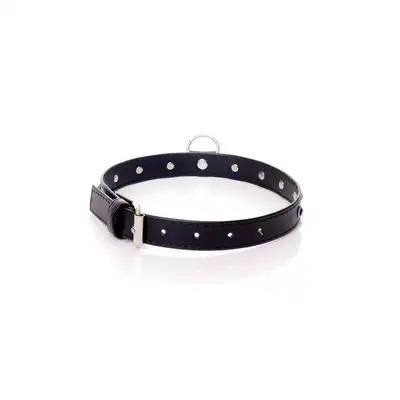 Fetish Boss Series - Collar Navy Blue Crystal 2 cm. Obroża z kryształkami. Prosta regulacja, wygodna szerokość.