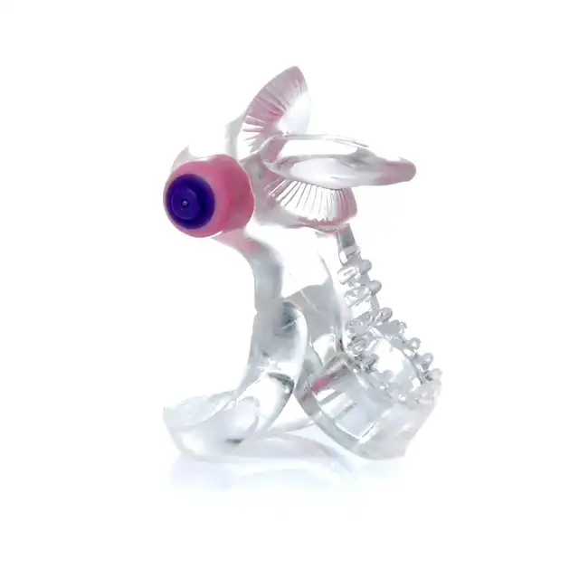 Bseries - Pierścień z mocno wibrującym języczkiem -Tongue Vibro Cockring Clear 
