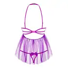 Obsessive-Delishya fioletowy babydoll i stringi S/M