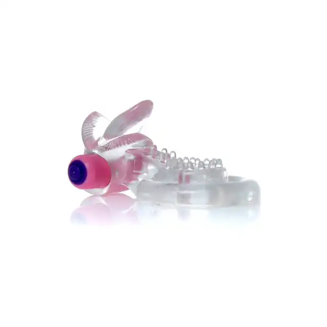 Bseries - Pierścień z mocno wibrującym języczkiem -Tongue Vibro Cockring Clear 