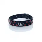 Fetish Boss Series - Collar Double Red Crystal 3 cm. Obroża z kryształkami. Prosta regulacja, wygodna szerokość.