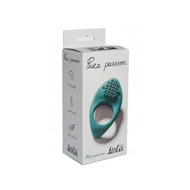 Lola - Pure Passion Moonshine Green. Elastyczny silikonowy pierścień na penisa ze stymulującymi wypustkami. 