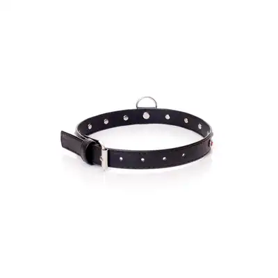 Fetish Boss Series - Collar Pink Crystal 2 cm. Obroża z kryształkami. Prosta regulacja, wygodna szerokość.