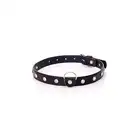 Fetish Boss Series - Collar Silver Crystal 2 cm. Obroża z kryształkami. Prosta regulacja, wygodna szerokość.