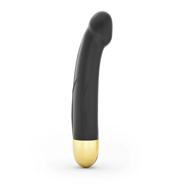 Dorcel - Real Vibration M Black &amp; Gold  2.0 - ładowany USB, silny wibrator 22 cm x 3,7 cm. 10 trybów wibracji, 