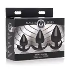 Master Series PRO - Triple Spades 3-Piece Anal Plug Set. Zestaw treningowy żelowych korków analnych. Pakiet rozciągający anus.