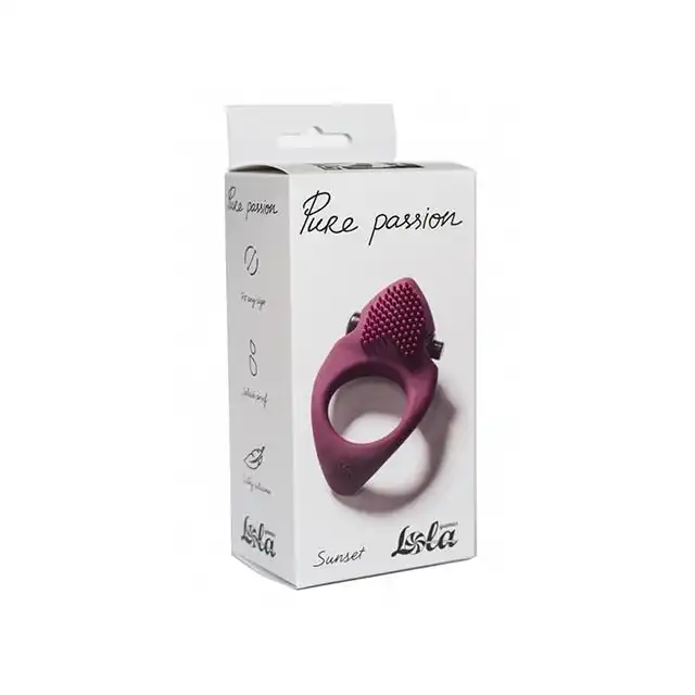 Lola - Pure Passion Sunset Wine. Silikonowy pierścień na penisa. Super jedwabista powierzchnia, wypustki stymulujące. 