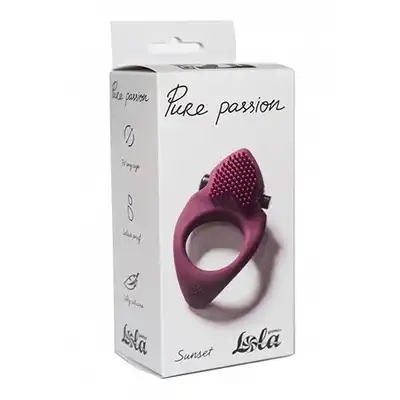 Lola - Pure Passion Sunset Wine. Silikonowy pierścień na penisa. Super jedwabista powierzchnia, wypustki stymulujące. 