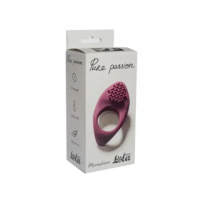 Lola - Pure Passion Wine Red. Elastyczny silikonowy pierścień na penisa ze stymulującymi wypustkami. 