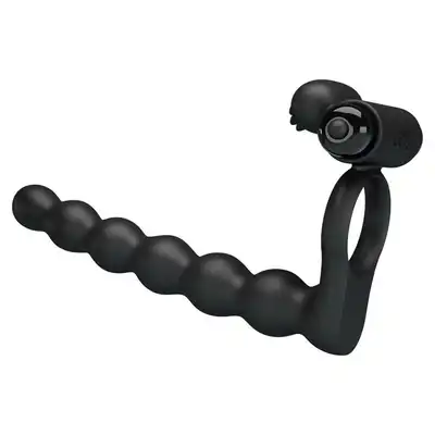 Pretty Love - Hercules Penis Sheath III. Ring erekcji z kulkami analnymi i stymulatorem łechtaczki. Potrójna stymulacja. 10 programów. Seks-maszyna.
