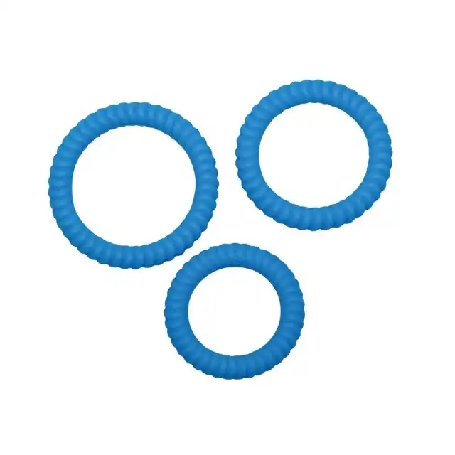 You2Toys - Lust 3 Blue Rings - zestaw 3 niebieskich ringów na penisa. Mocniejsza i dłuższa erekcja!