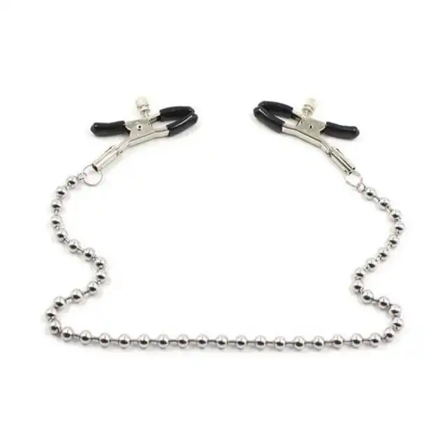 Toyz 4 Lovers - Nipple Clamps. Regulowane klamerki na sutki połączone delikatnym łańcuszkiem.