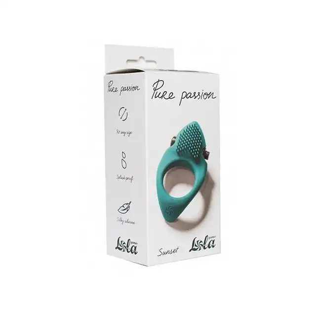 Lola - Pure Passion Sunset Green. Silikonowy pierścień na penisa. Super jedwabista powierzchnia, wypustki stymulujące. 