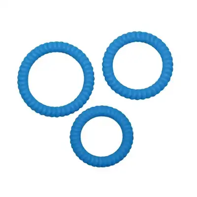 You2Toys - Lust 3 Blue Rings - zestaw 3 niebieskich ringów na penisa. Mocniejsza i dłuższa erekcja!