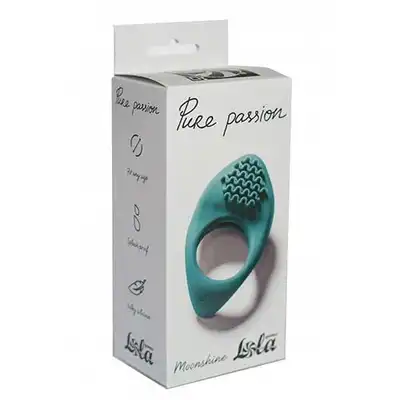 Lola - Pure Passion Moonshine Green. Elastyczny silikonowy pierścień na penisa ze stymulującymi wypustkami. 