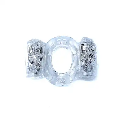 Boss Series - Vibro Cockring Double Clear. Wibrujący żelowy pierścień erekcyjny z dwoma silniczkami. Nowość!