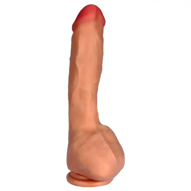 LoveClonex - Zeus 9". Wibrujące dildo - najwyższej jakości cyberskóra, ultra giętki i przyjemny w dotyku. 25 cm długości, 4,4 cm grubości.