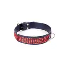 Fetish Boss Series - Collar with Red Crystals 3 cm. Czarna obroża z czerwonymi kryształami. Prosta regulacja, wygodna szerokość.