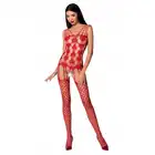 Passion - Prowokujący czerwony bodystocking. Rozmiar OS