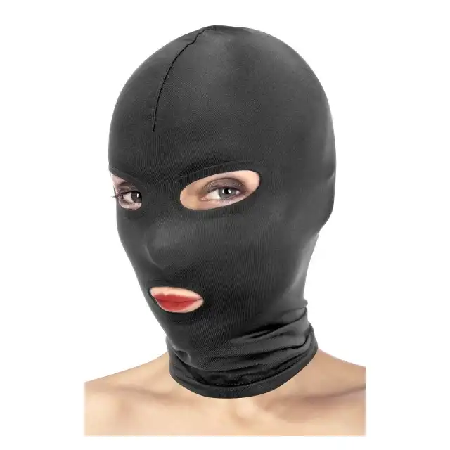 Fetish Tentation - Open Eyes and Mouth Hood. Maska na twarz z odkrytymi oczami i ustami. Oddychający materiał, miękki w dotyku. 