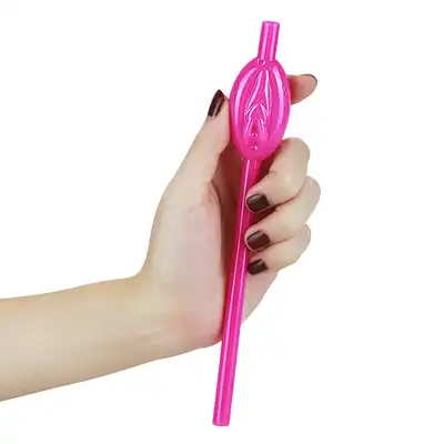 LoveToy - Pussy Straw. Rurki do napojów w kształcie łechtaczki. Zabawny prezent!