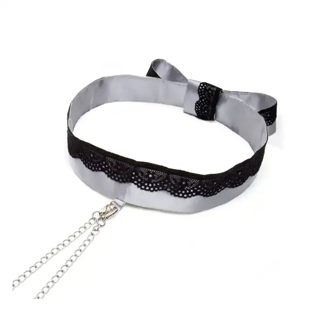 Fifty Shades of Grey - Play Nice Satin&amp;Lace Collar and Nipple Clamps. Obroża z klamerkami na sutki. 