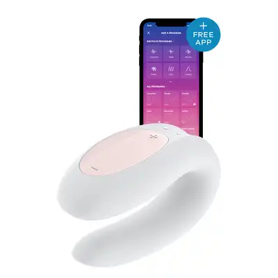 Satisfyer - Partner Vibrator White. Ultra nowoczesny biały wibrator dla par. Sterowany aplikacją. Nowość!