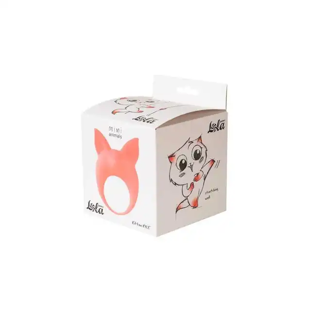 Lola - Mimi Animals Collection Kitten Kyle Orange. Słodki wibrujący, elastyczny ring na penisa! Wysoka jakość, uroczy design. 