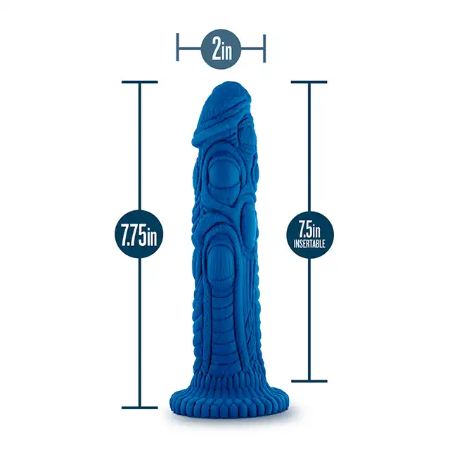 The Realm - Draken Lock On Dildo Blue. Smocze dildo idealne do rękojeści w kształcie miecza. 