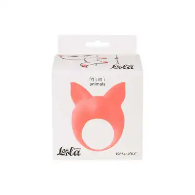 Lola - Mimi Animals Collection Kitten Kyle Orange. Słodki wibrujący, elastyczny ring na penisa! Wysoka jakość, uroczy design. 