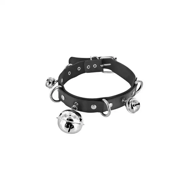 Fetish Tentation - Choker with Bells. Obroża z uroczymi dzwoneczkami. Regulacja obwodu, wygodna i oryginalna. 