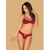 Obsessive - Ivetta komplet czerwony S/M