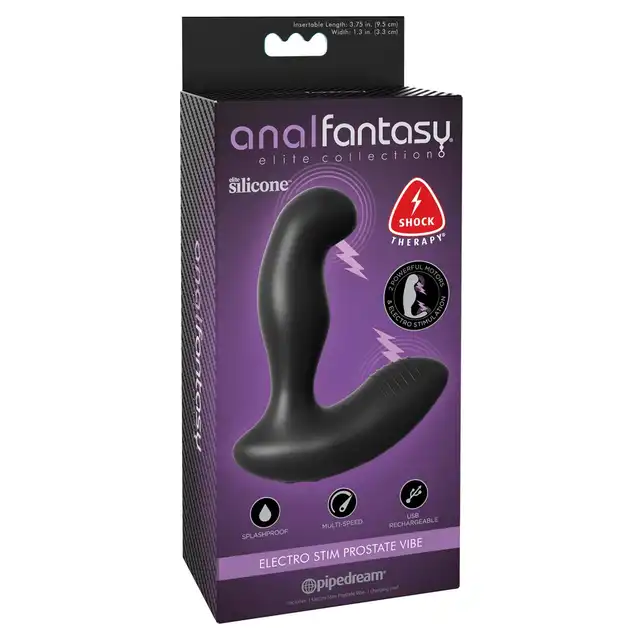 Anal Fantasy Elite - Electro Stim Prostate Vibe. Elektrostymulacja punktu P. Wodoodporny, multispeed, ładowany USB masażer prostaty. 