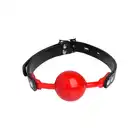 Master Series - The Hush Gag - Ball gag czerwony z regulowanym zapięciem