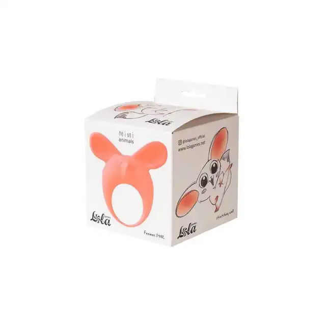 Lola - Mimi Animals Collection Fennec Phil Orange. Słodki wibrujący, elastyczny ring na penisa! Wysoka jakość, uroczy design. 