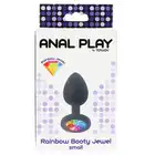 Anal Play by Toy Joy - Rainbow Booty Jewel Small. Mały silikonowy korek analny z mieniącym się diamencikiem. 2,5 cm x 7 cm. 