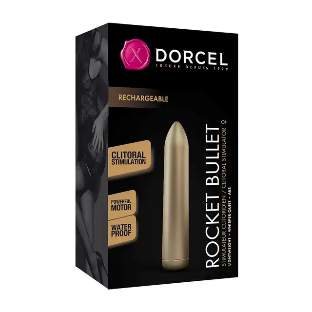 Dorcel - Rocket Bullet - Elegancki, złoty mini wibrator. Drobny bullet z mocnymi wibracjami
