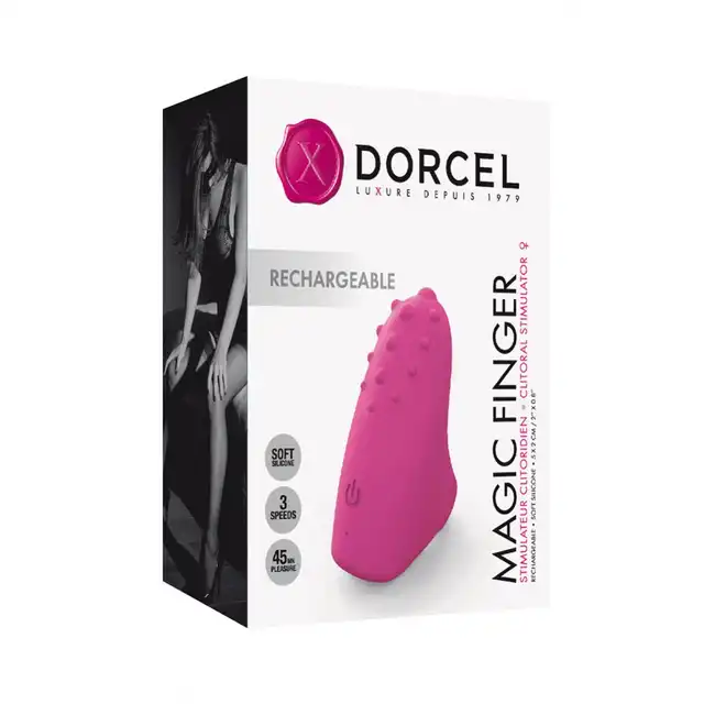 Dorcel – Magic Finger Recharge. Ładowany przez USB mini wibrator na palec. Ergonomiczny kształt, super gładki materiał. 